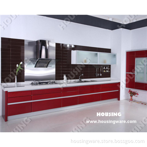 High Gloss Kitchen Cabinets with Finger Handles
